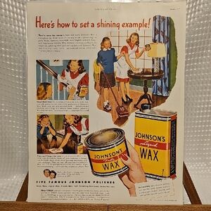 Vintage Johnson's Wax Advertisement 1946 BACK - Are You Problem Blond Article.